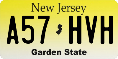 NJ license plate A57HVH