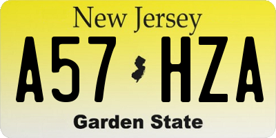 NJ license plate A57HZA