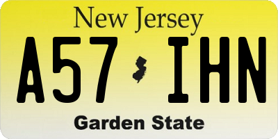 NJ license plate A57IHN