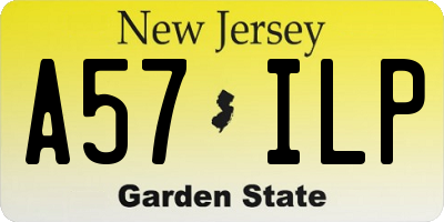 NJ license plate A57ILP