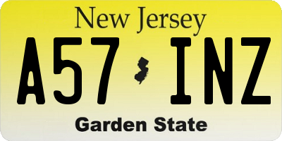 NJ license plate A57INZ