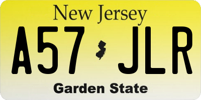 NJ license plate A57JLR