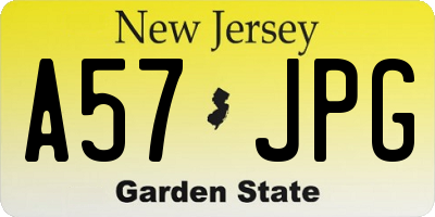 NJ license plate A57JPG