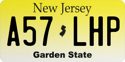 NJ license plate A57LHP