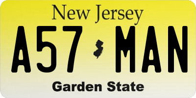 NJ license plate A57MAN