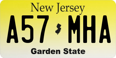 NJ license plate A57MHA