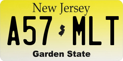 NJ license plate A57MLT