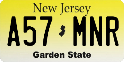NJ license plate A57MNR