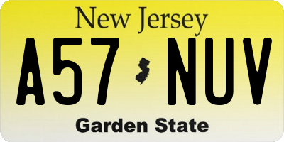 NJ license plate A57NUV