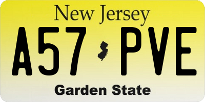 NJ license plate A57PVE