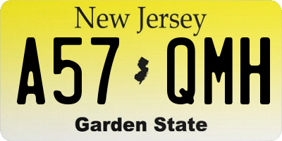 NJ license plate A57QMH