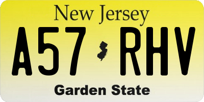 NJ license plate A57RHV