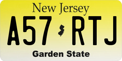 NJ license plate A57RTJ
