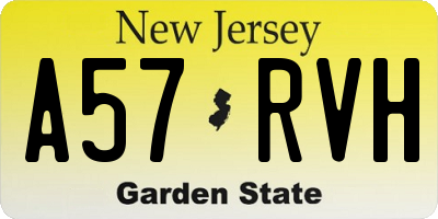 NJ license plate A57RVH