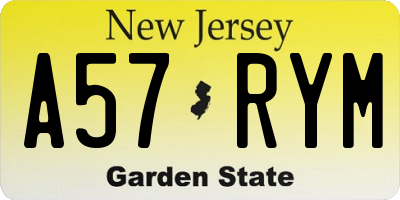 NJ license plate A57RYM