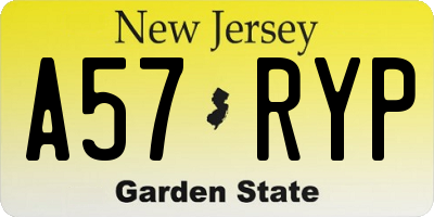 NJ license plate A57RYP