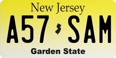 NJ license plate A57SAM
