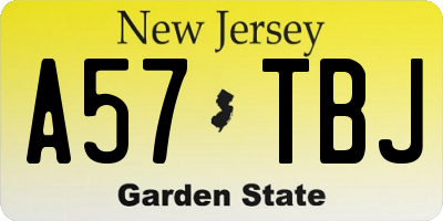 NJ license plate A57TBJ
