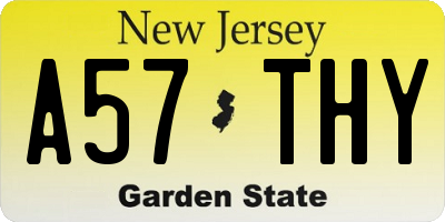NJ license plate A57THY