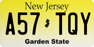NJ license plate A57TQY