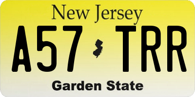 NJ license plate A57TRR