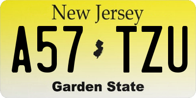 NJ license plate A57TZU