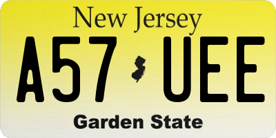 NJ license plate A57UEE