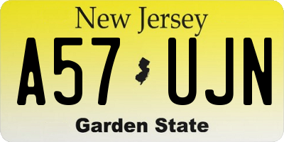 NJ license plate A57UJN
