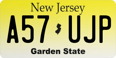 NJ license plate A57UJP