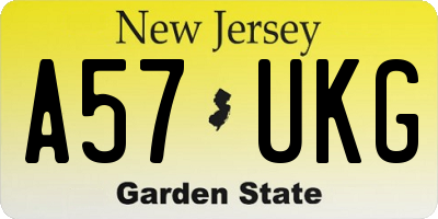 NJ license plate A57UKG