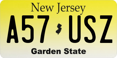 NJ license plate A57USZ