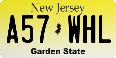 NJ license plate A57WHL