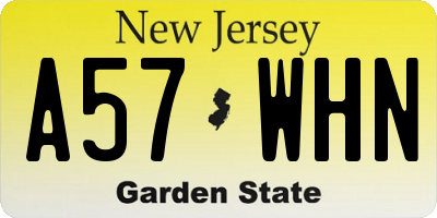 NJ license plate A57WHN