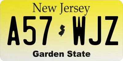 NJ license plate A57WJZ
