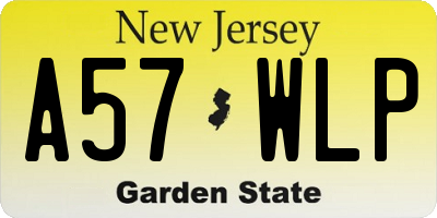 NJ license plate A57WLP