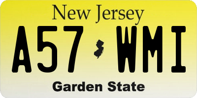 NJ license plate A57WMI