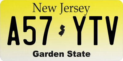 NJ license plate A57YTV