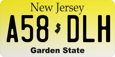 NJ license plate A58DLH