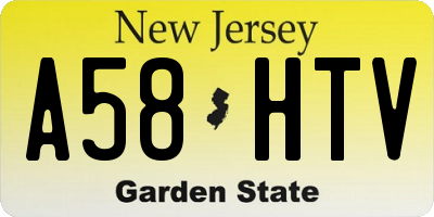 NJ license plate A58HTV