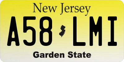 NJ license plate A58LMI