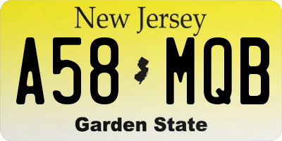 NJ license plate A58MQB