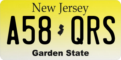 NJ license plate A58QRS