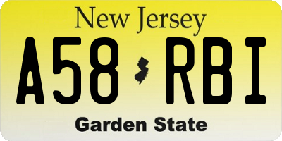 NJ license plate A58RBI