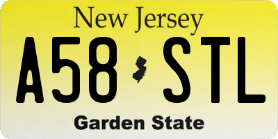 NJ license plate A58STL