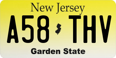 NJ license plate A58THV