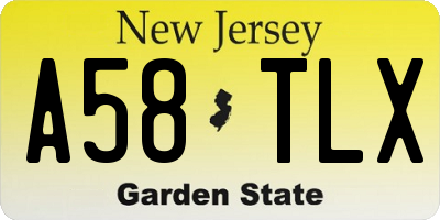 NJ license plate A58TLX