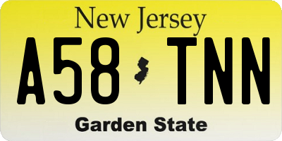 NJ license plate A58TNN