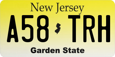 NJ license plate A58TRH