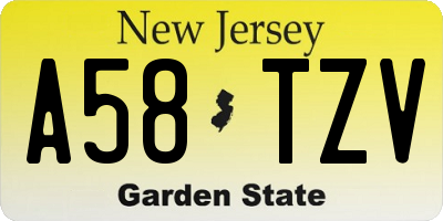 NJ license plate A58TZV