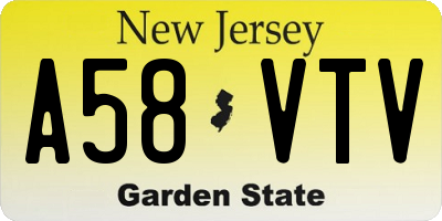 NJ license plate A58VTV